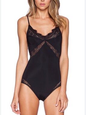 Love & Lemons Iris Bodysuit Features Delicate Black Lace Size XS